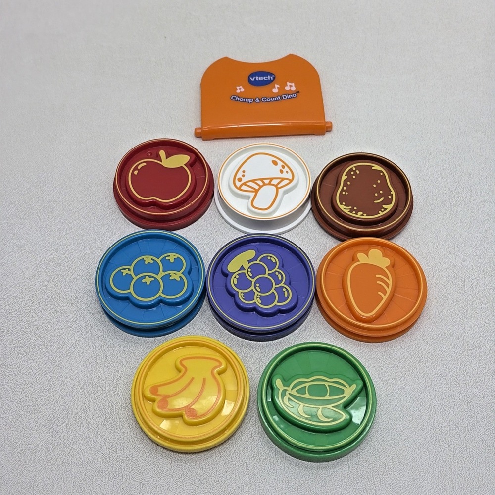 VTech Chomp and Count Dino Dinosaur Replacement Food Coins & Door 9pcs